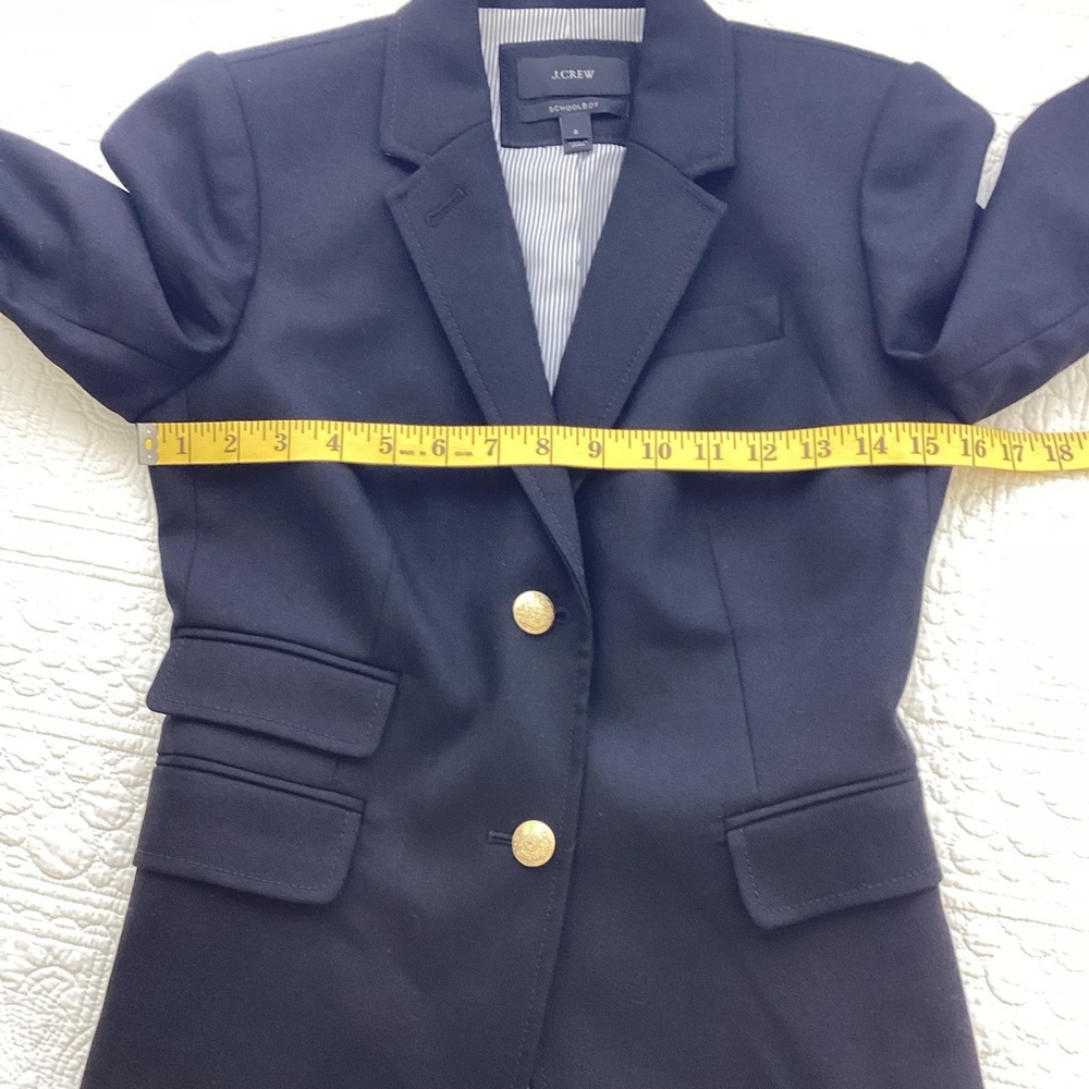 J. Crew SchoolBoy Black Blazer Jacket Gold Buttons Women’s Size 2 Academia Work - Picture 14 of 15